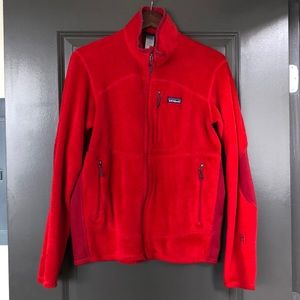 Red Patagonia zip up jacket